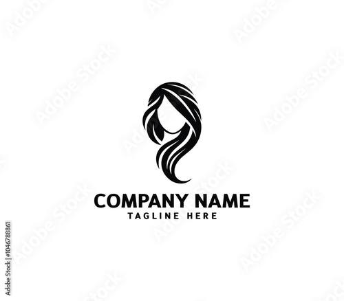 Vector woman hair logo. Hair minimalist logo. hairstyle logo for beauty salon, hair salon, cosmetic