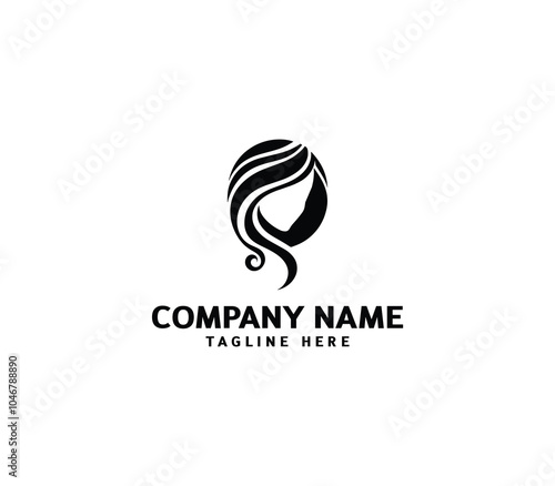 Vector woman hair logo. Hair minimalist logo. hairstyle logo for beauty salon, hair salon, cosmetic