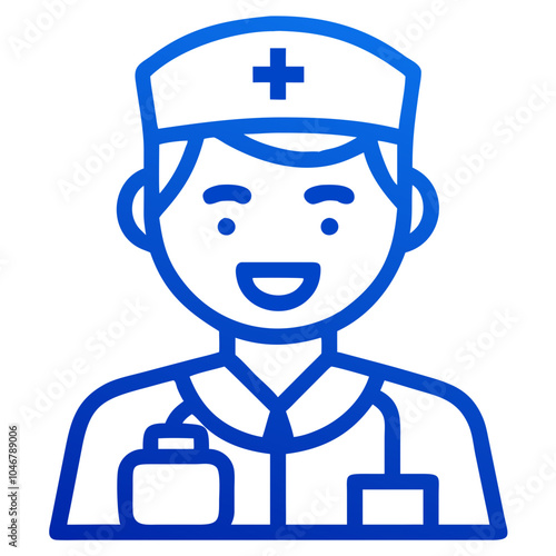 Icon, sign, symbol, emblem. A medical worker, a doctor, a nurse, a paramedic, a resuscitator, an orderly.