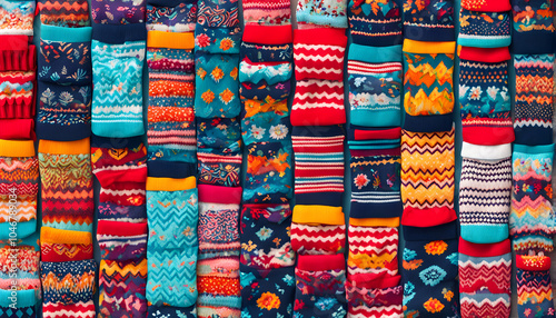Feet of happy   in winter socks lying together on couch in living room. conncept holiday socks generative ai.