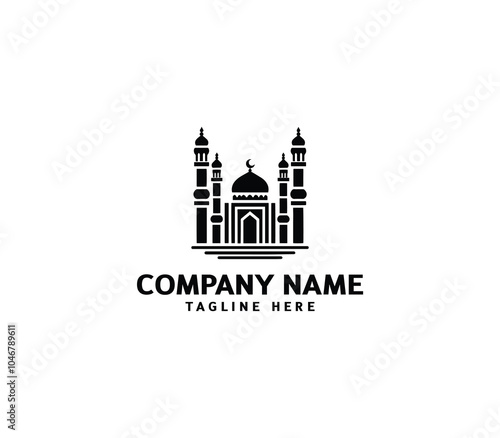 Wallpaper Mural Vector silhouette mosque silhouette logo. Masjid sings template. Islamic building symbol. Masjid icon Torontodigital.ca