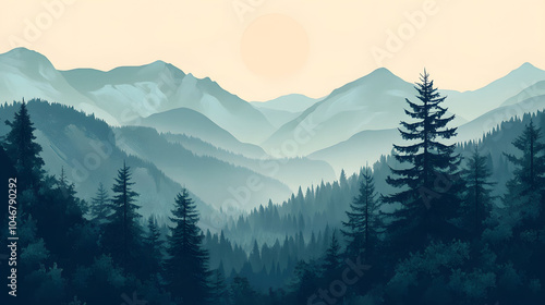 Misty mountain serenity