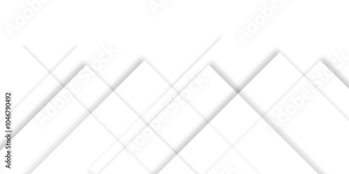 Abstract white background with diamond and triangle shapes layered in modern abstract pattern design. Grey, white abstract square background geometry shine and layer element vector for presentation.	