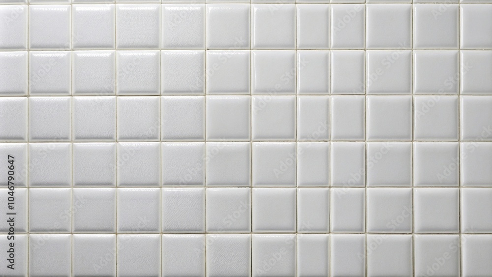 white tile wall with square Macro pattern white tile wall with square Macro pattern