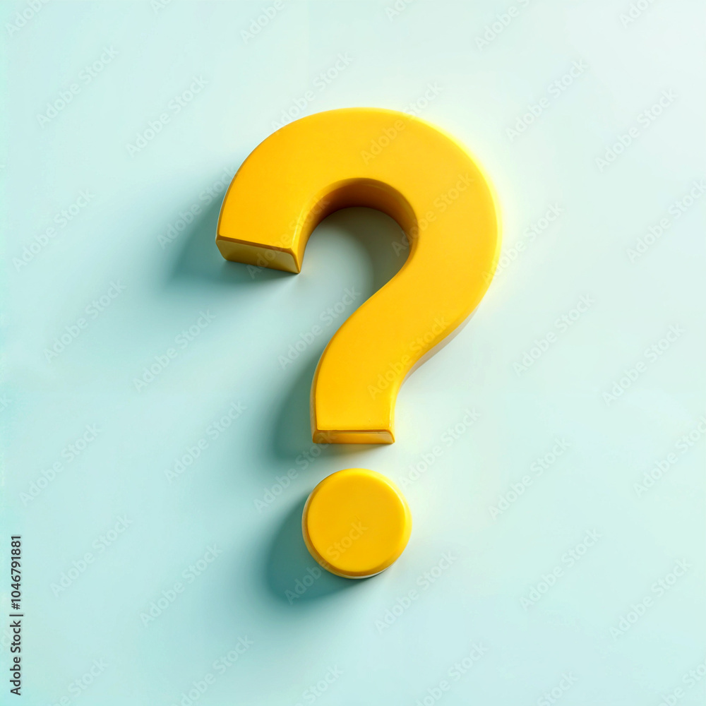 3d question mark on yellow 3d question mark on yellow