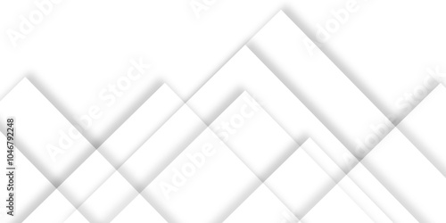 Abstract white background with diamond and triangle shapes layered in modern abstract pattern design. Grey, white abstract square background geometry shine and layer element vector for presentation.	