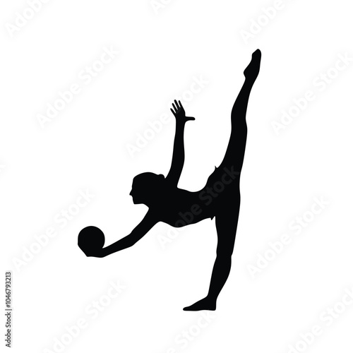 Silhouette of a ballerina with a ball