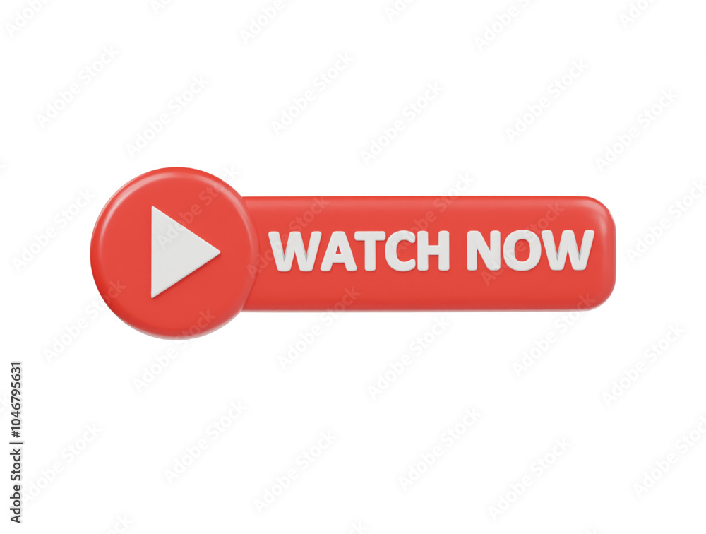 Watch now icon 3d render illustration Watch now icon 3d render illustration