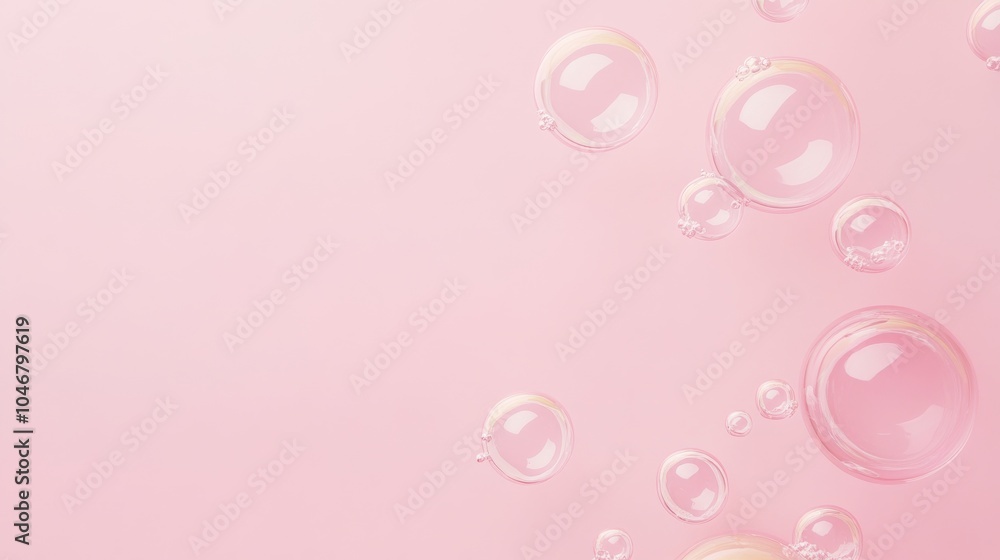 Photo of, Pink background with swirling bubbles for design, banner template Photo of, Pink background with swirling bubbles for design, banner template