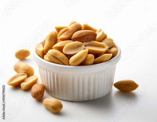 peanuts in a bowl, peeled groundnuts in a bowl