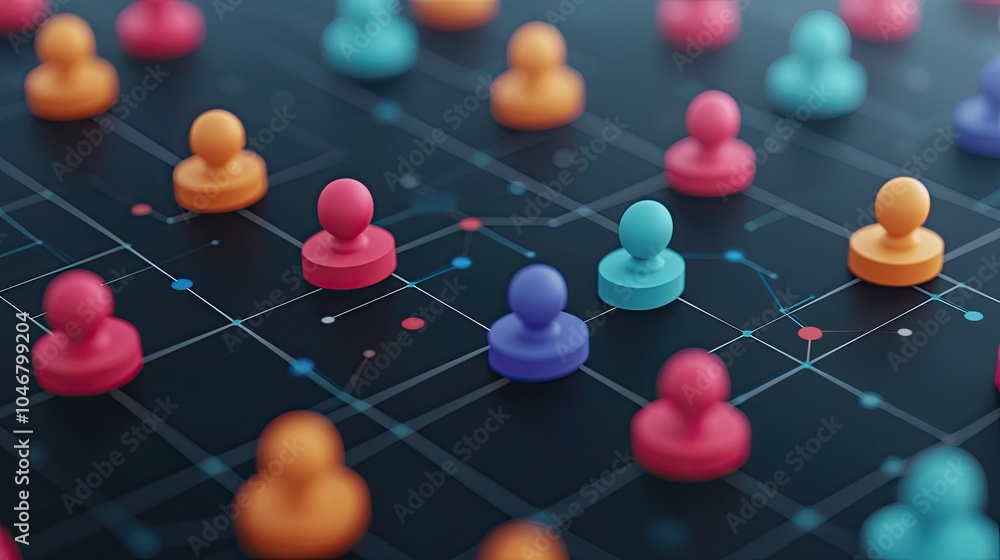 A vibrant array of colorful game pieces on a grid, symbolizing connection, strategy, or teamwork in a playful setting. A vibrant array of colorful game pieces on a grid, symbolizing connection, strategy, or teamwork in a playful setting.