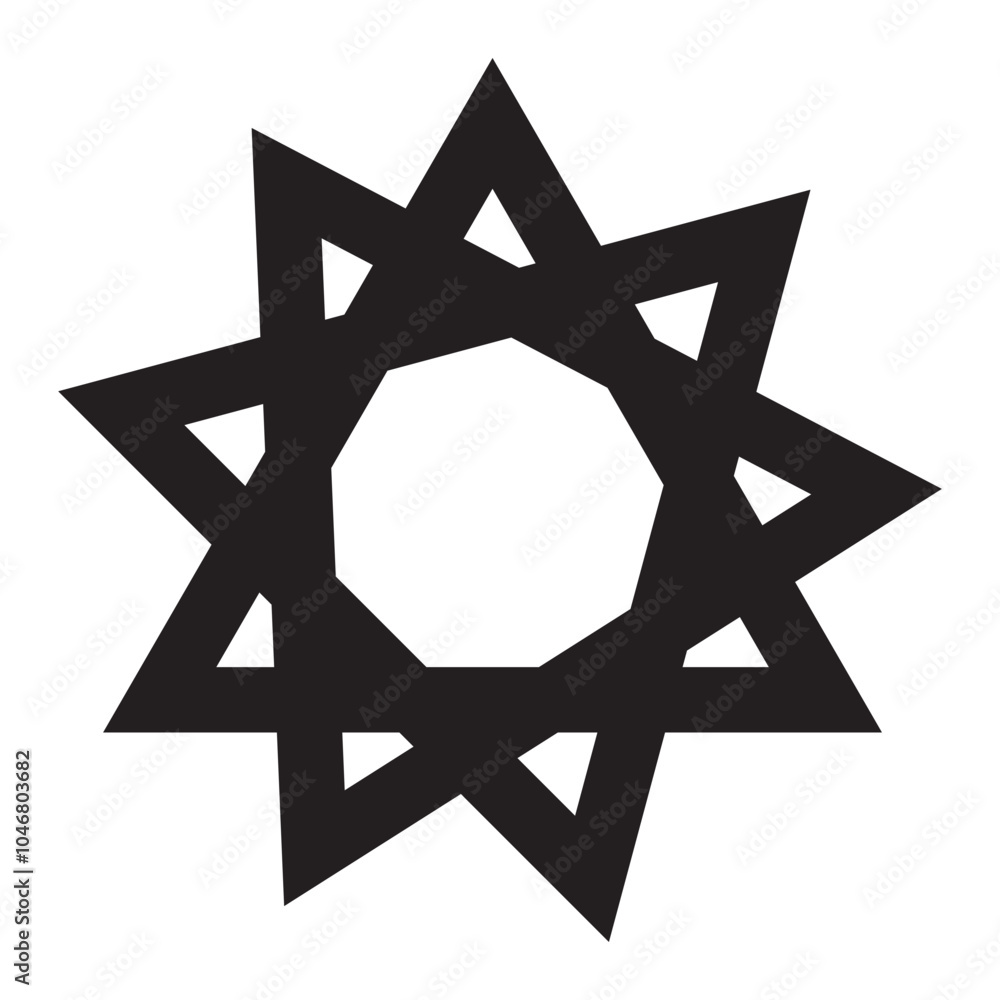 star design Bahai star icon. Bahai linear symbol. Vector illustration. star design Bahai star icon. Bahai linear symbol. Vector illustration.
