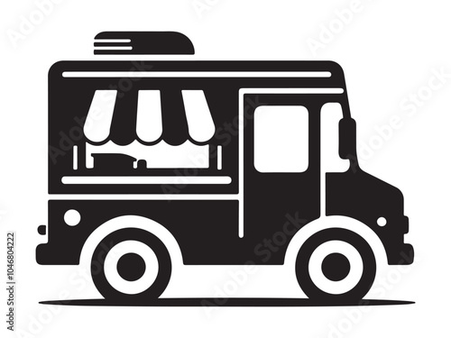 Food truck icon isolated on a white background