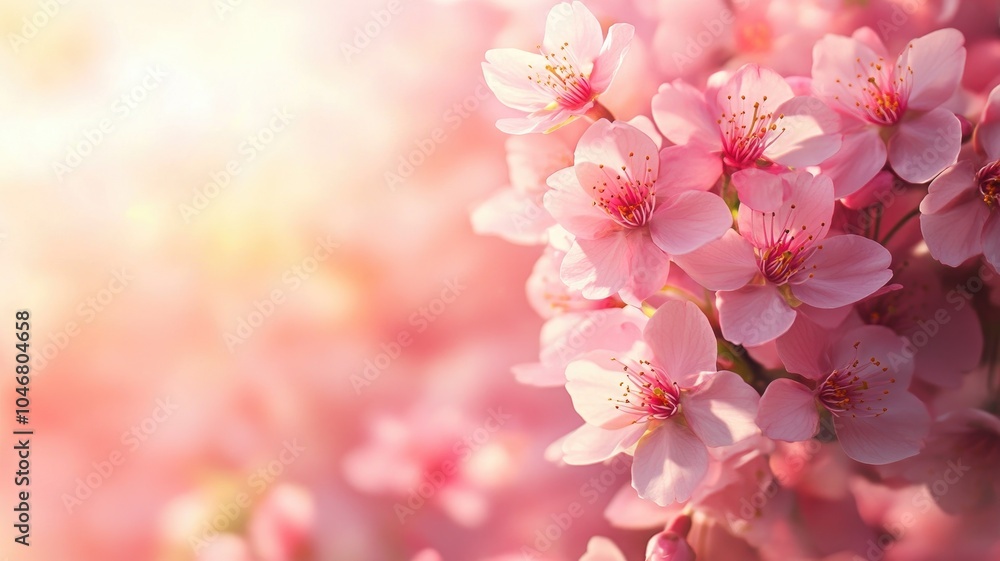 Fototapeta premium Beautiful pink cherry blossoms in full bloom during springtime