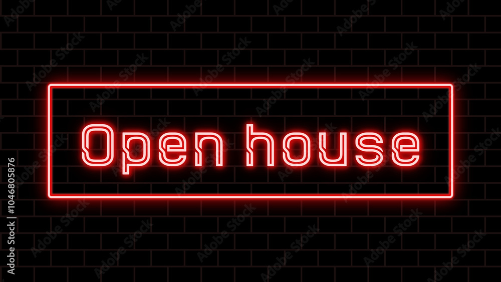 Open house のネオン文字 Open house のネオン文字