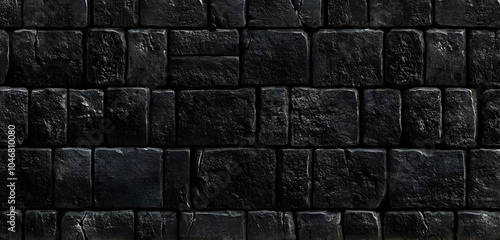A textured black stone wall with a rugged appearance, suitable for backgrounds or designs. Black and white background images -