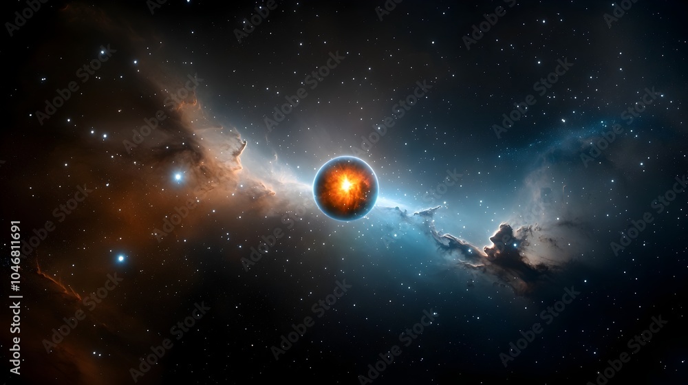 Captivating close up view of a luminous cosmic orb with intense swirling energy patterns surrounding it glowing vibrantly within a colorful nebula creating a striking and mesmerizing space scene Captivating close up view of a luminous cosmic orb with intense swirling energy patterns surrounding it glowing vibrantly within a colorful nebula creating a striking and mesmerizing space scene