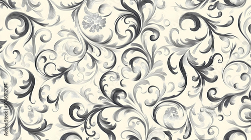 A decorative floral pattern in black and gray tones on a light background. Black and white background images -