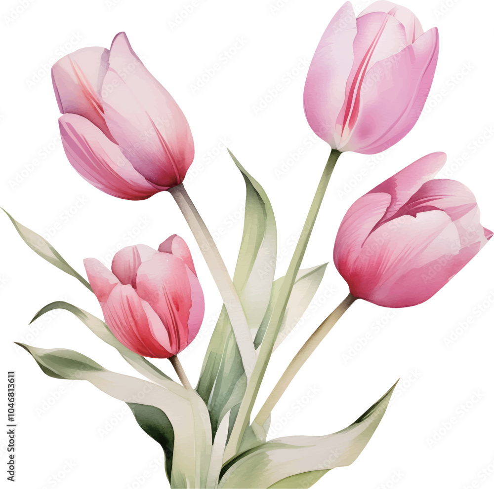 Fototapeta premium bouquet of pink tulips