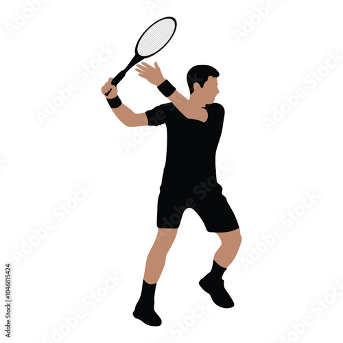 silhouette of a tennis player hitting a forehand