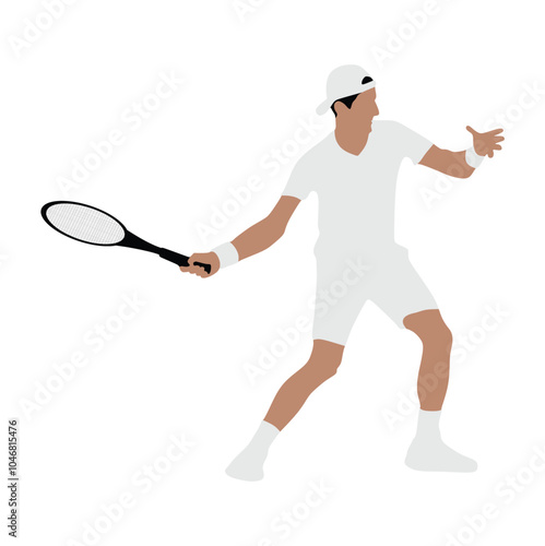 silhouette of a tennis player hitting a forehand