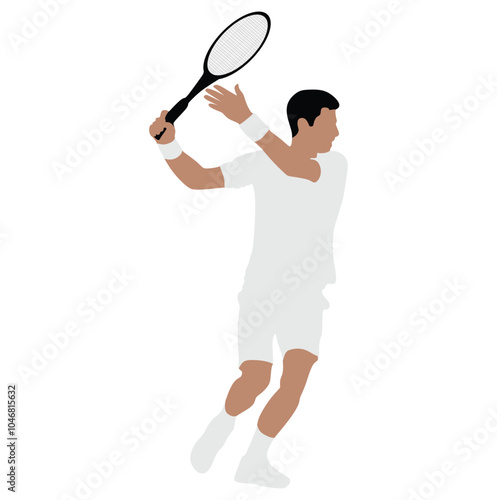 Silhouette of a tennis player hitting a forehand