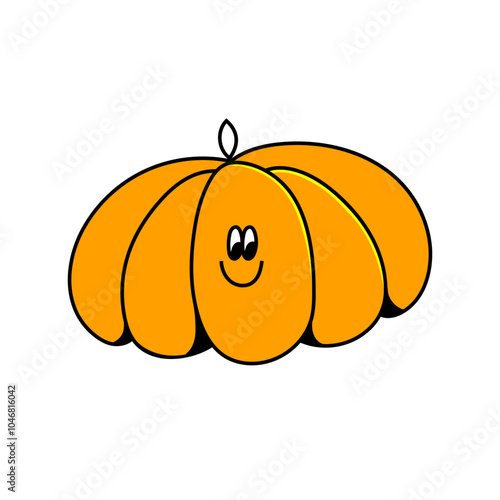 Illustration de mascotte groovy citrouille pour halloween