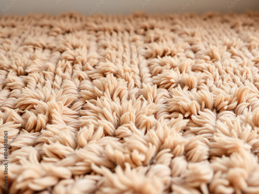 A close-up view of a textured rug featuring a dense pile of brown, shaggy hair fibers. A close-up view of a textured rug featuring a dense pile of brown, shaggy hair fibers.