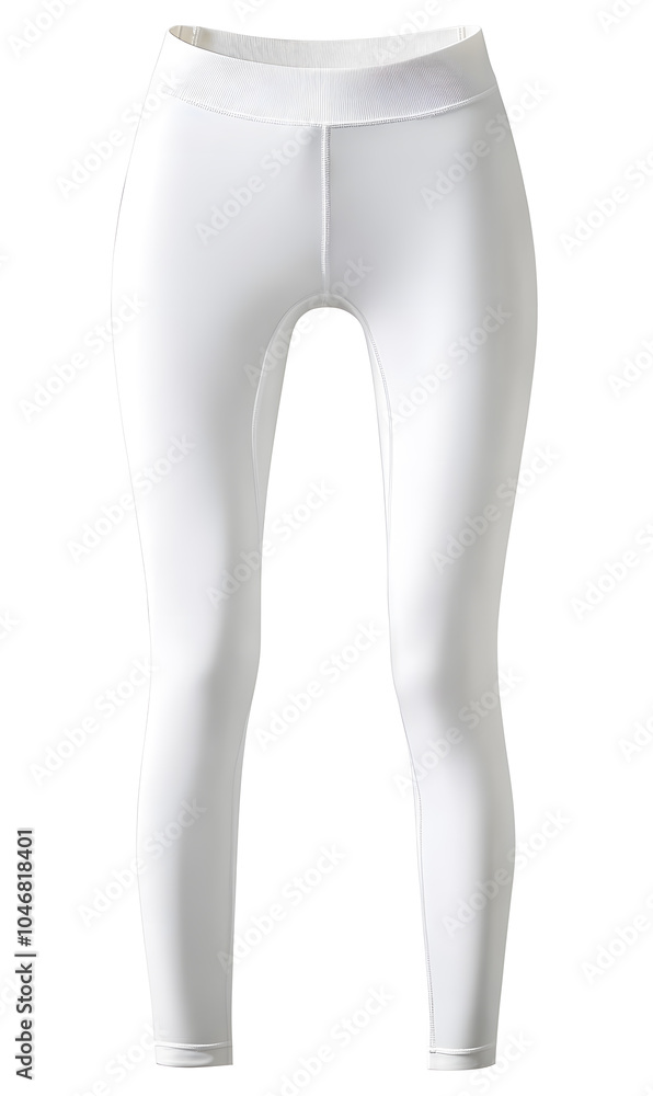 White sport leggings for fitness and yoga mock up isolated on white background White sport leggings for fitness and yoga mock up isolated on white background