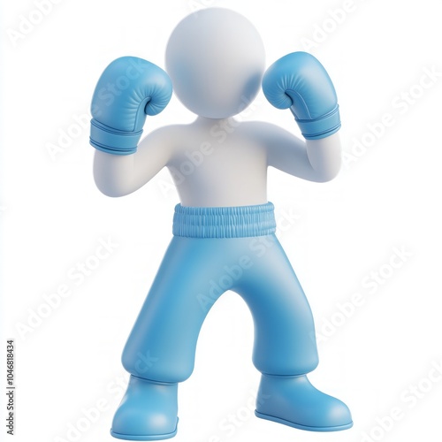 Figure in Boxing Stance with Gloves