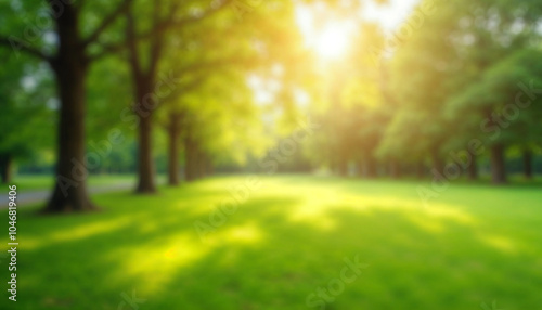 Blur defocused park garden tree in nature background. Green leaf background Blurred leaves, circular bokeh, abstract from beautiful leaves, Blur nature bokeh green park trees background