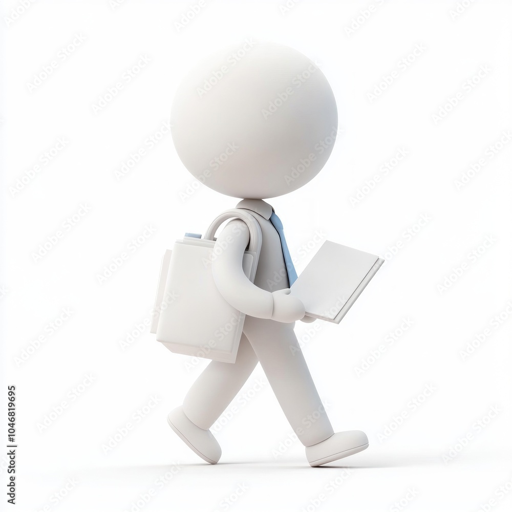 Figure Person Walking with Urgency Figure Person Walking with Urgency