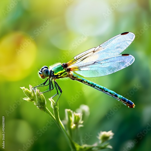 Nature's Artistry: Macro Photography of a Dragonfly in Its Habitat