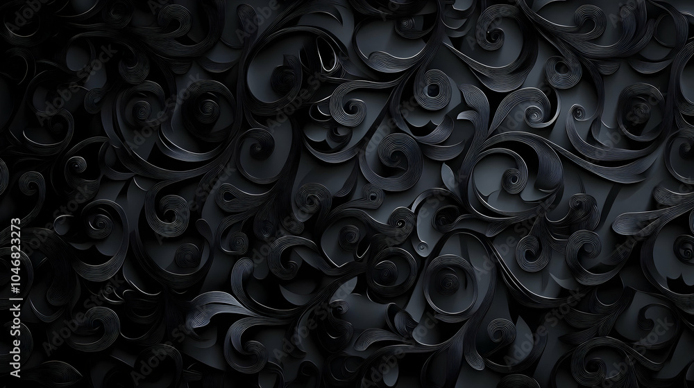 A textured black background featuring intricate swirling patterns. Black and white background images - A textured black background featuring intricate swirling patterns. Black and white background images -