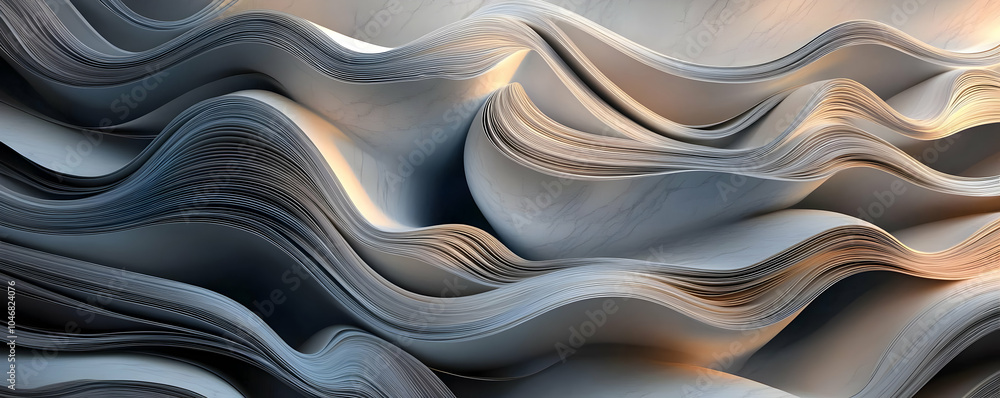 Abstract waves of paper-like forms create a dynamic, textured visual composition. Black and white background images - Abstract waves of paper-like forms create a dynamic, textured visual composition. Black and white background images -