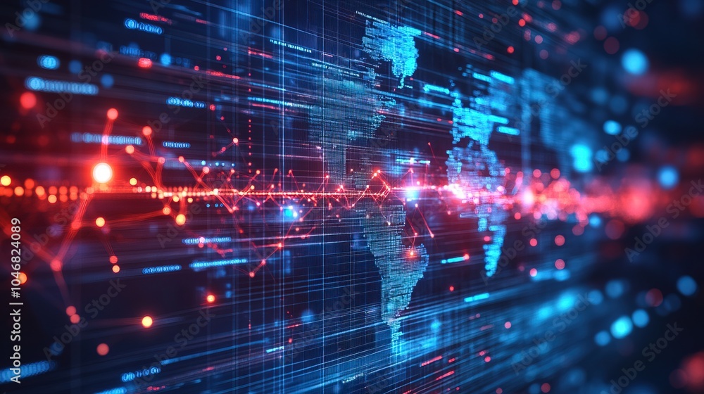 Healthcare business growth graph with global health network connection Healthcare business growth graph with global health network connection