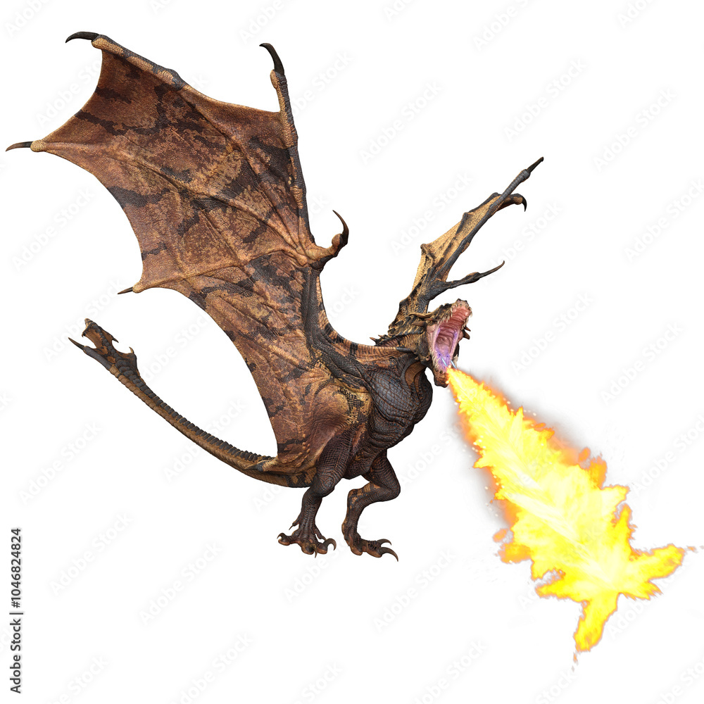 Fototapeta premium 3D rendered dragon isolated on transparent background