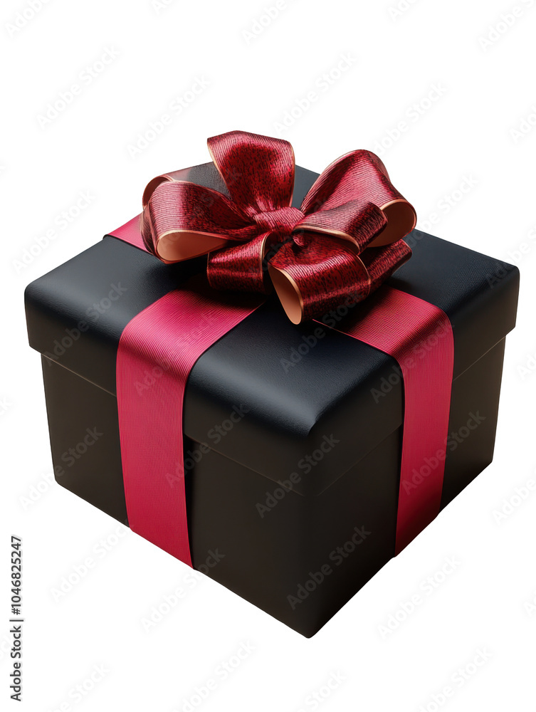 Obraz premium red gift box with ribbon