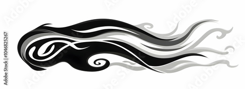 A stylized black and white design featuring flowing lines and an eye motif. Black and white background images - photo