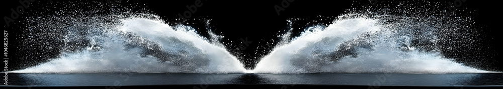 A dynamic splash of water creating an artistic visual effect. Black and white background images - A dynamic splash of water creating an artistic visual effect. Black and white background images -