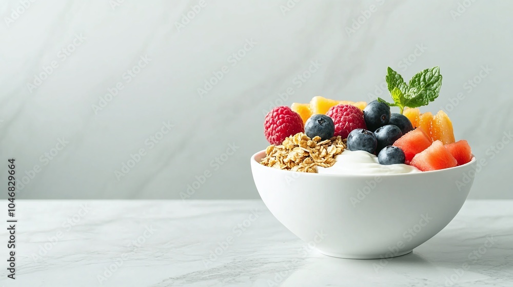 Colorful Healthy Breakfast Bowl with Fresh Fruit Colorful Healthy Breakfast Bowl with Fresh Fruit