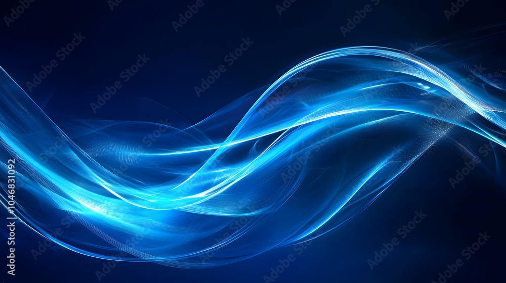 Naklejka premium Abstract blue background data technology glowing lines