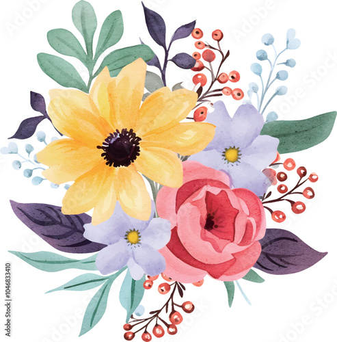 background with flowers and butterflies