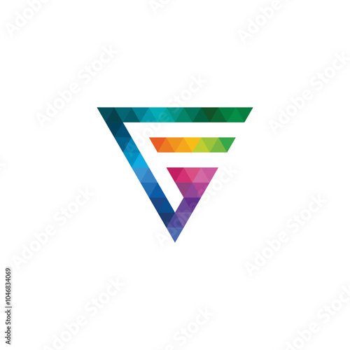 Colorful Triangle Letter F Logo design vector template Free Download Colorful Triangle Letter F Logo design vector template - GFXLoad