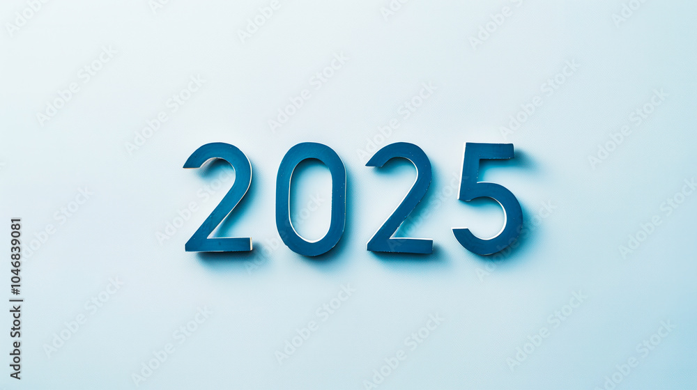 2025 in blue: minimalist modern design with elegant typography on light background 2025 in blue: minimalist modern design with elegant typography on light background