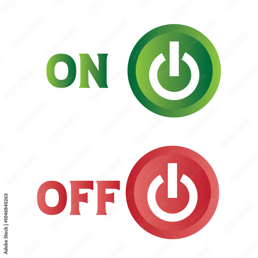 Power button icon. On and off button icon on white background. vector illustration . Power button icon. On and off button icon on white background. vector illustration .