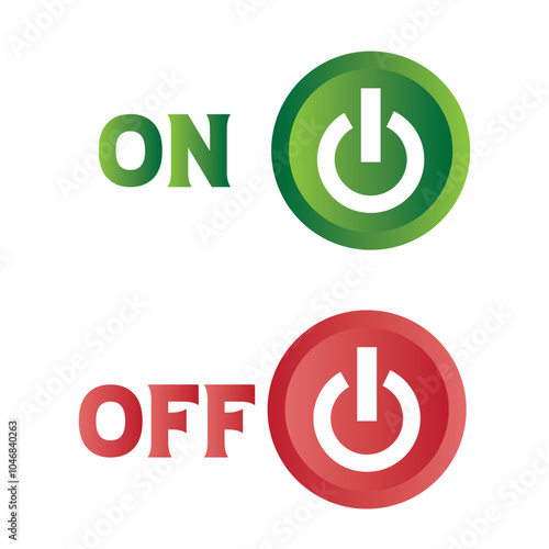 Power button icon. On and off button icon on white background. vector illustration .