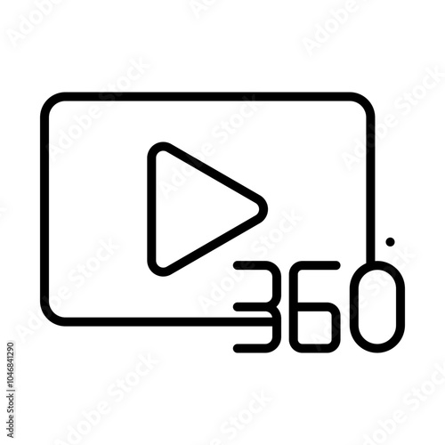 360 Video Player line icon