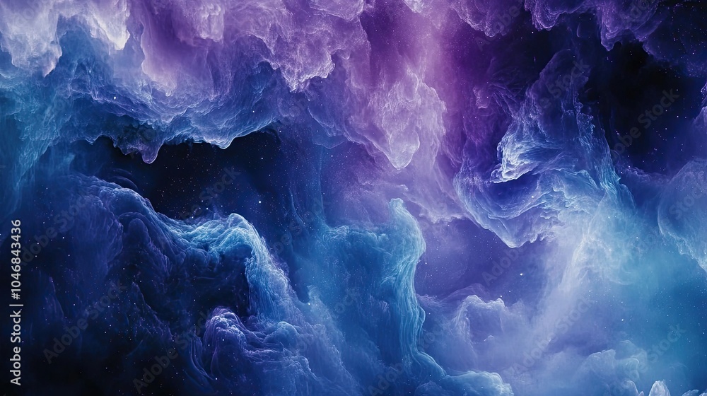 Fototapeta premium A magical tie dye pattern resembling a starry night sky in deep blues and purples