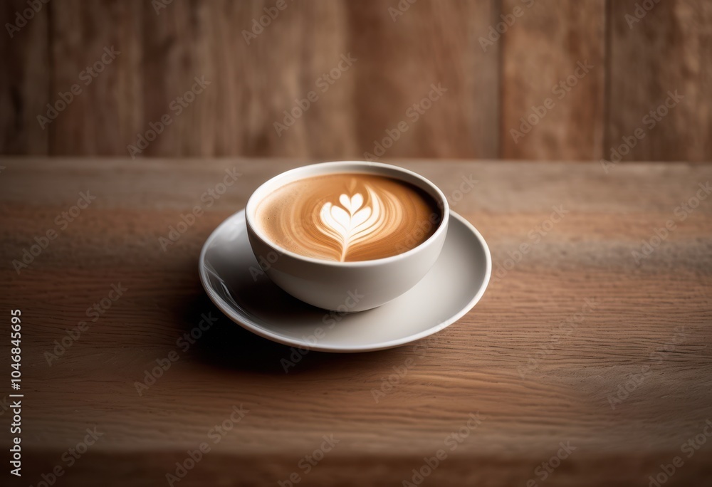 Obraz premium minimalist aesthetic featuring empty coffee cup textured wooden surface natural lighting, brown, beverage, decor, details, drinkware, environment, aesthetics
